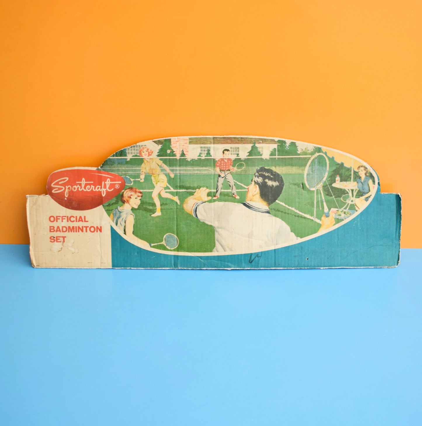 Vintage 1950s Cardboard Badminton Game Sign / Packaging by Pineapple Retro