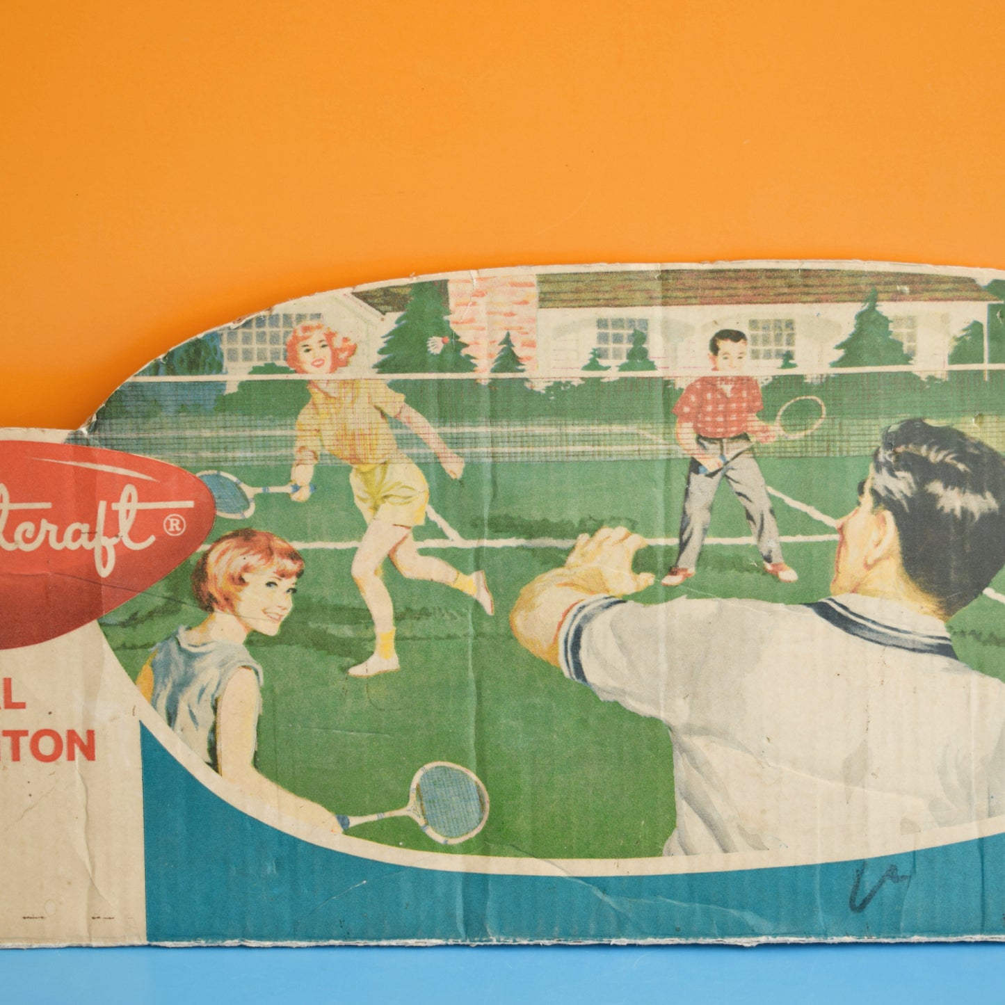 Vintage 1950s Cardboard Badminton Game Sign / Packaging by Pineapple Retro