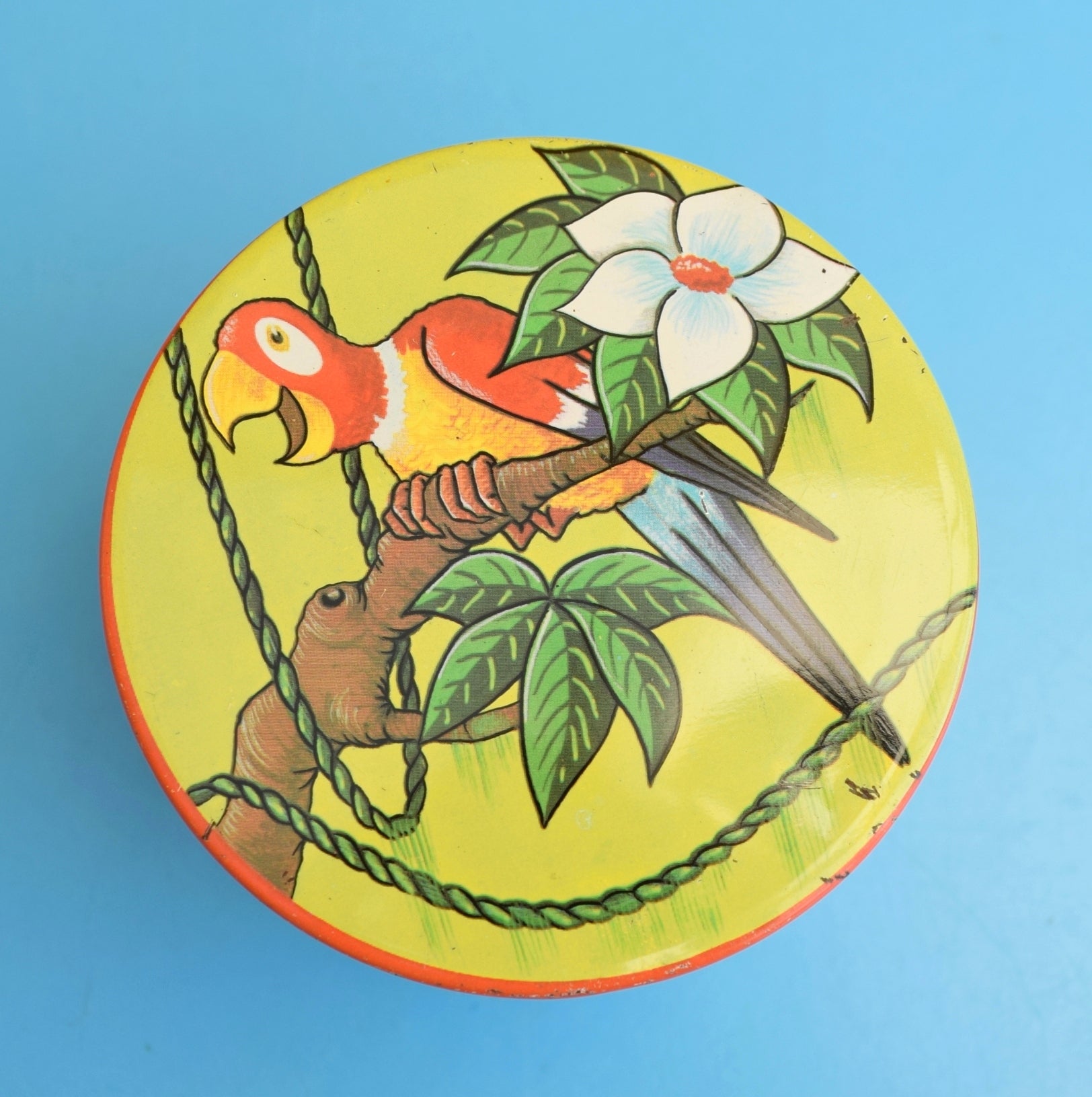 Vintage 1960s Blue Bird Toffee Tin - Jungle Animals by Vintage