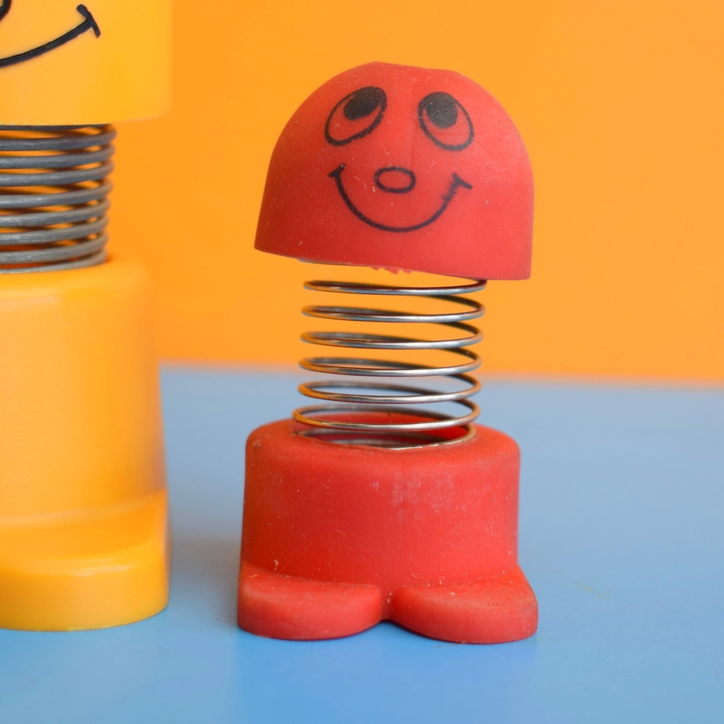 Vintage 1980s Plastic Desk Bits - Pencil Holders/ Rubbers - Papermate Chucklers