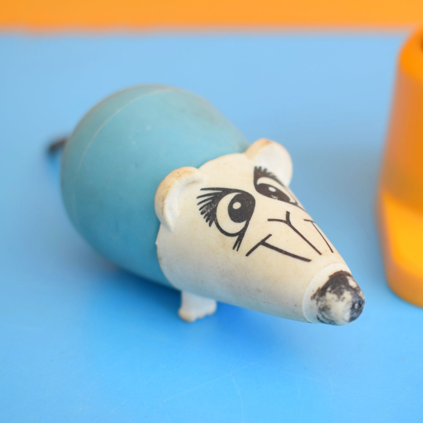 Vintage 1980s Plastic Desk Bits - Pencil Holders/ Rubbers - Papermate Chucklers