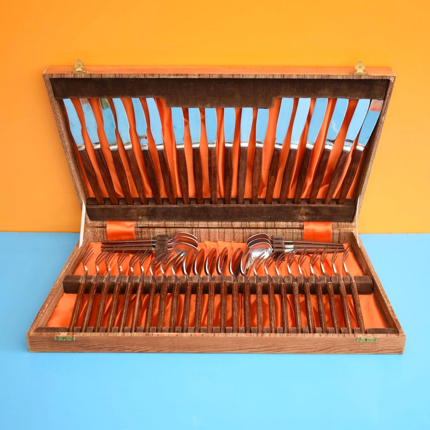 Vintage 1960s Teak Glosswood Cutlery Canteen - Holland  - Unique