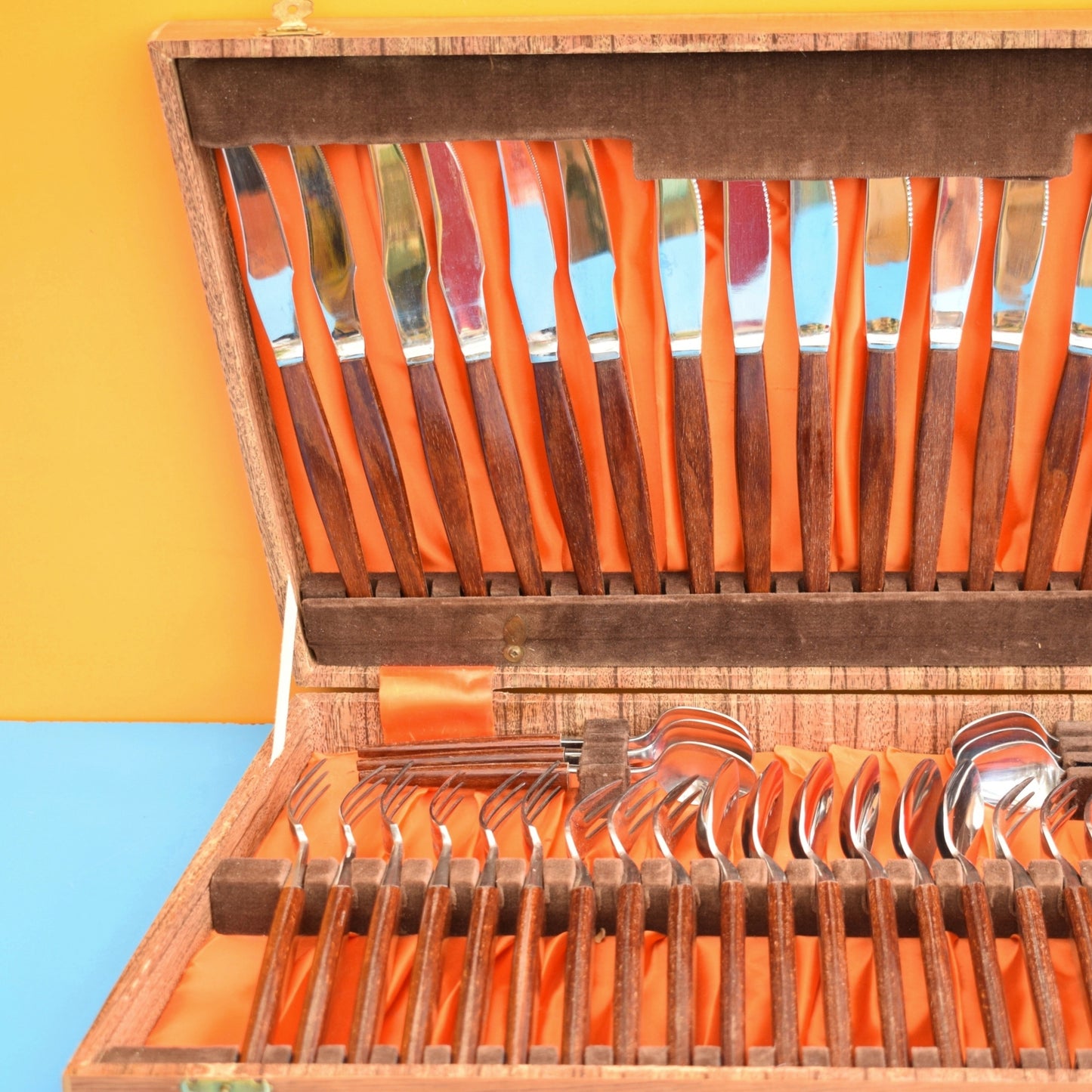 Vintage 1960s Teak Glosswood Cutlery Canteen - Holland  - Unique