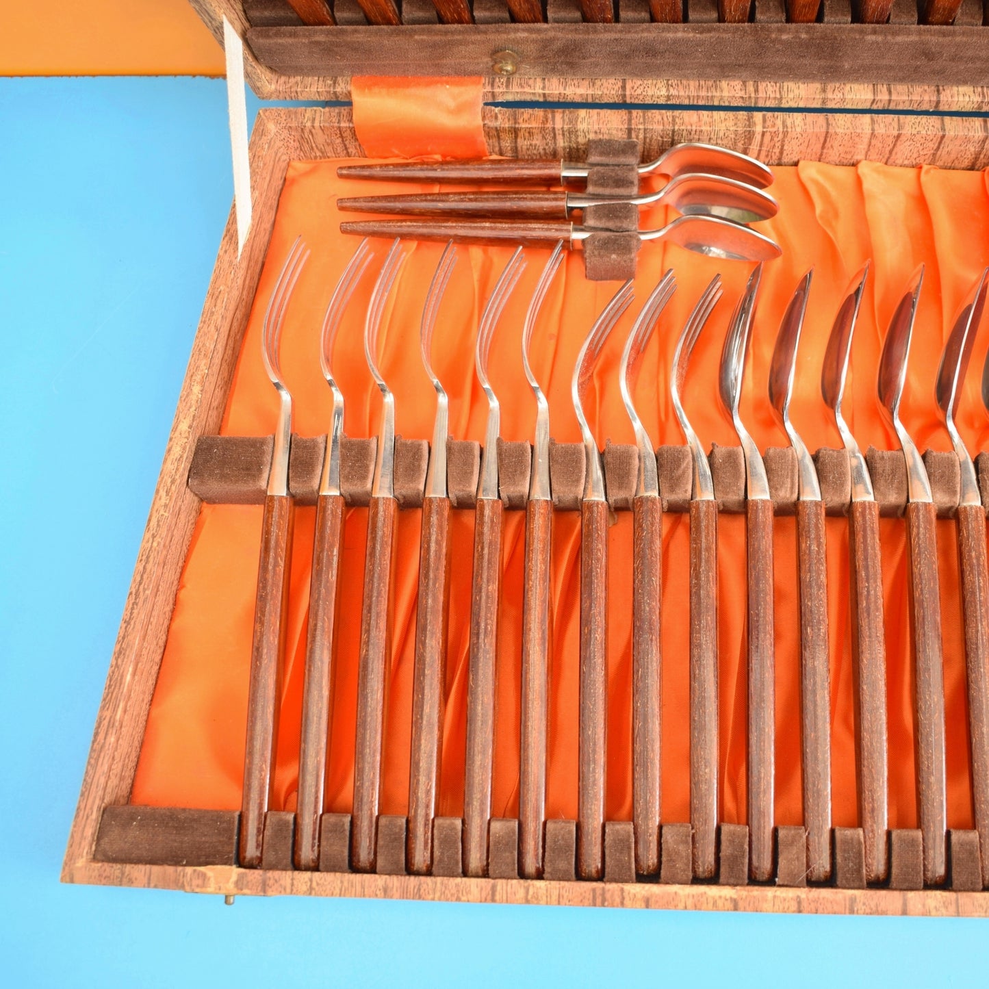 Vintage 1960s Teak Glosswood Cutlery Canteen - Holland  - Unique