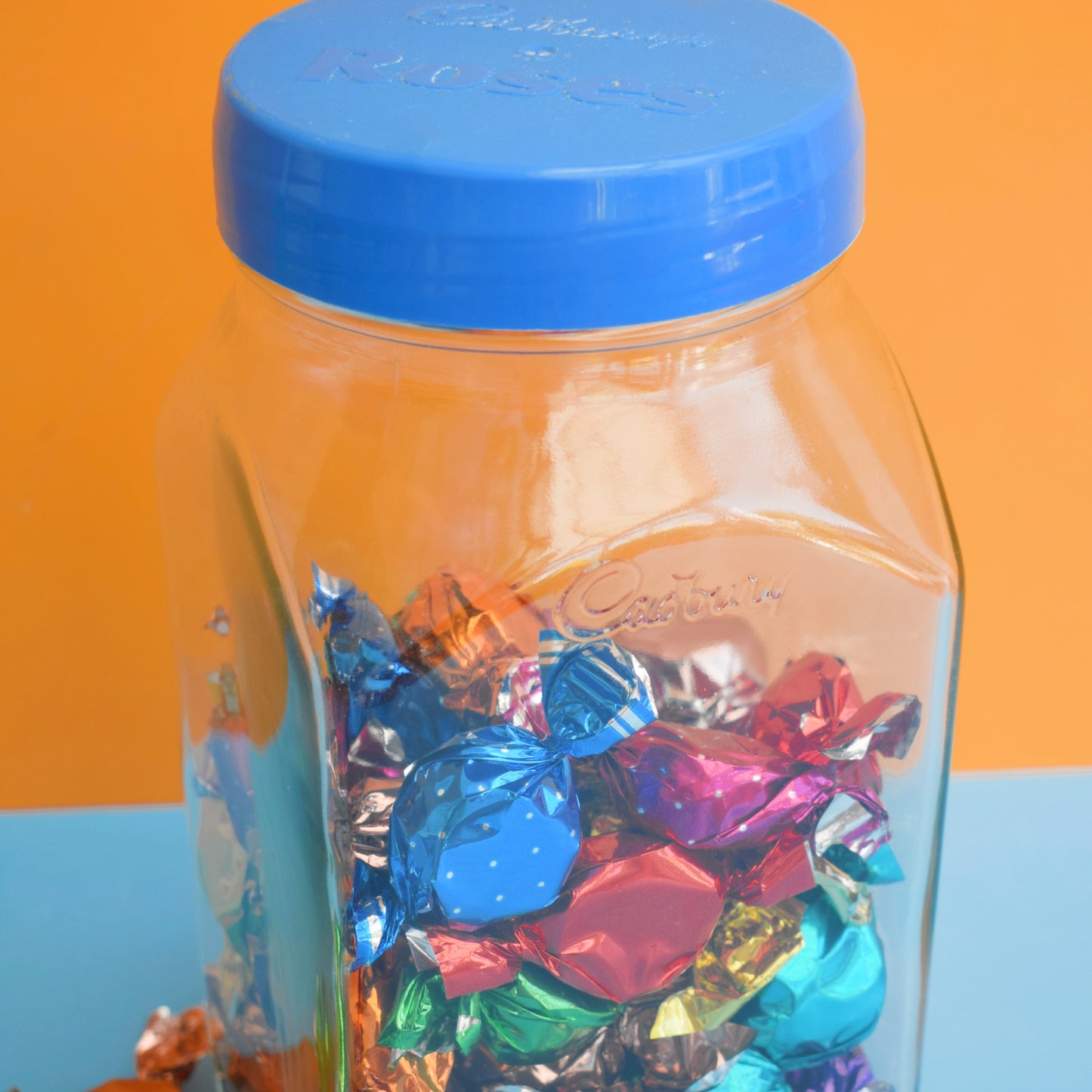 Vintage 1980s Glass Jar - Cadburys Roses Chocolates by Pineapple Retro