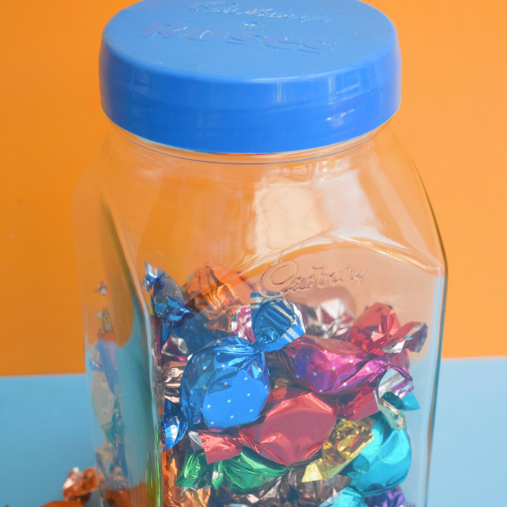 Vintage 1980s Glass Jar - Cadburys Roses Chocolates by Pineapple Retro