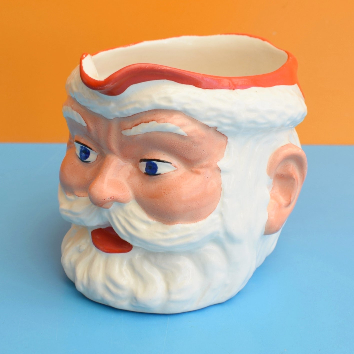 Vintage 1960s Ceramic Santa Head Jug- Birds Custard by Pineapple Retro