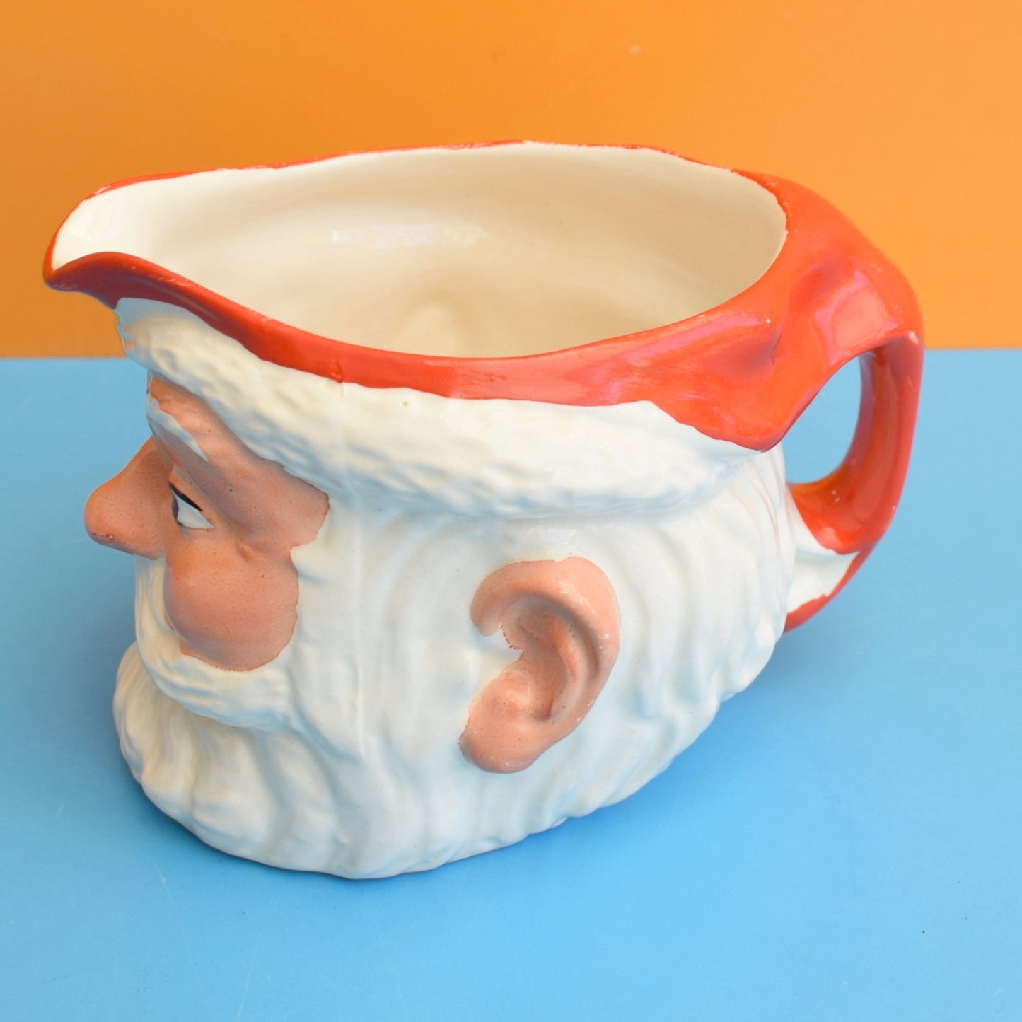 Vintage 1960s Ceramic Santa Head Jug- Birds Custard by Pineapple Retro