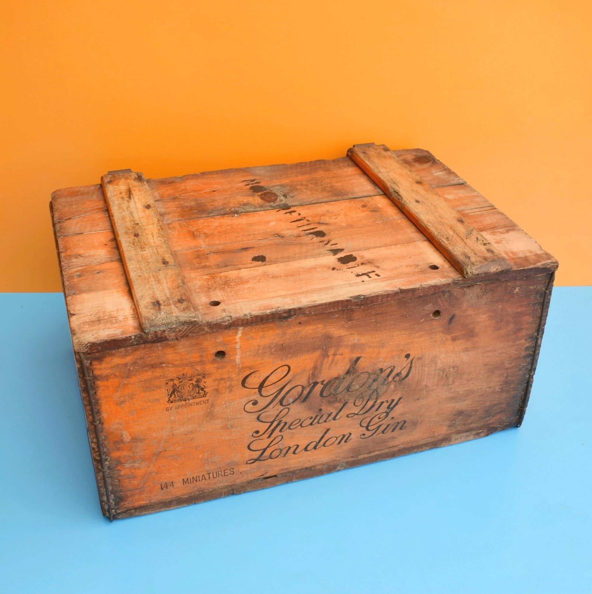 Vintage 1950s Large Wooden Crate / Box - Gordon's Special Dry London Gin . by Pineapple Retro