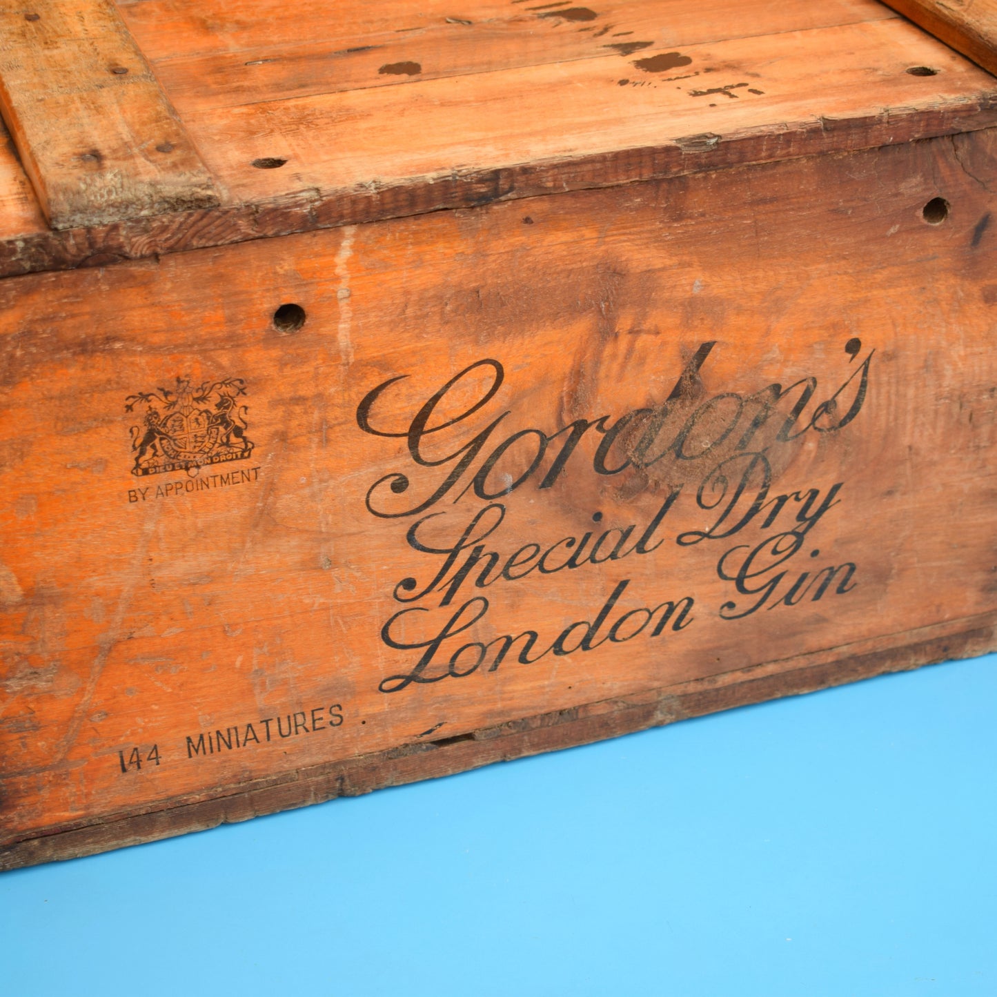 Vintage 1950s Large Wooden Crate / Box - Gordon's Special Dry London Gin . by Pineapple Retro