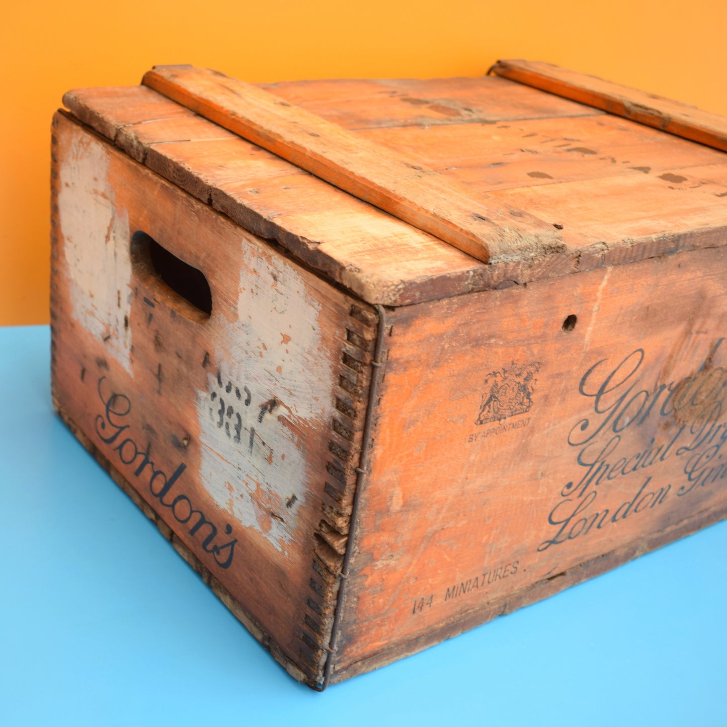 Vintage 1950s Large Wooden Crate / Box - Gordon's Special Dry London Gin . by Pineapple Retro