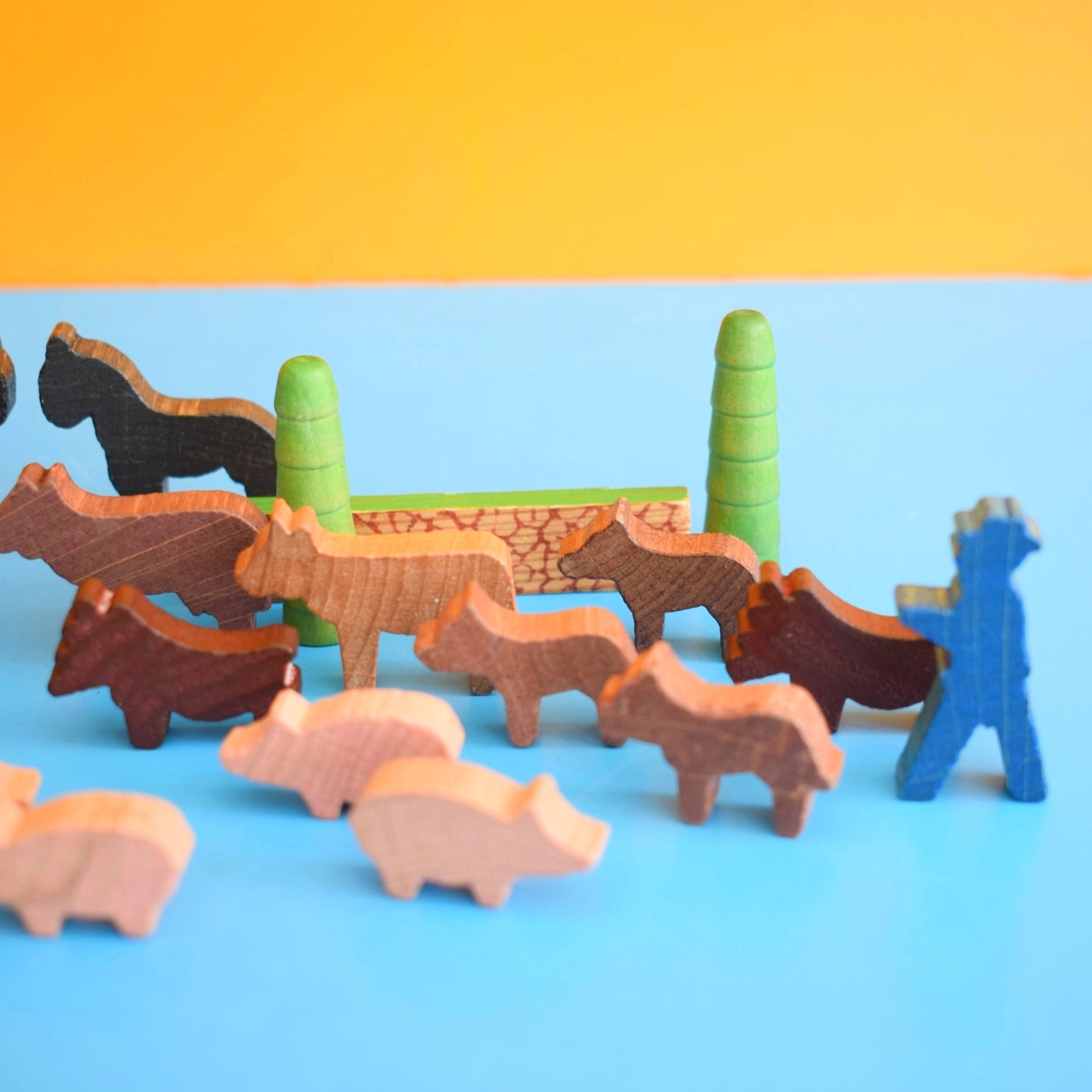 Vintage 1970s Mixed German Wooden Animals / People