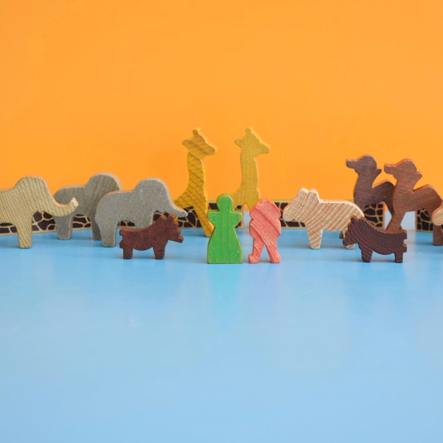 Vintage 1970s Mixed German Wooden Animals / People