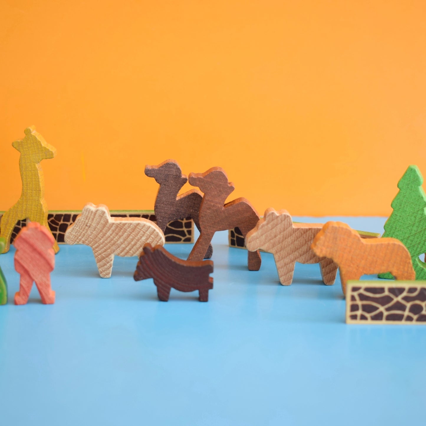 Vintage 1970s Mixed German Wooden Animals / People