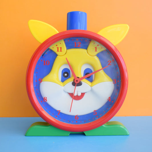 Vintage 1990s Kids Plastic Bunny Alarm Clock