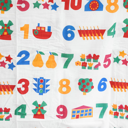 Vintage 1990s Single Duvet Set - Concept Kids - Numbers - Unused by Vintage