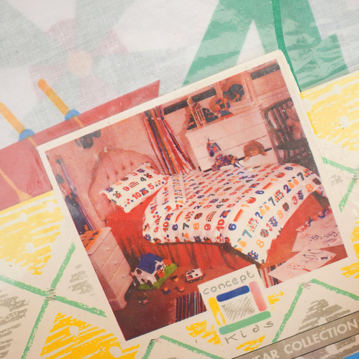 Vintage 1990s Single Duvet Set - Concept Kids - Numbers - Unused by Vintage
