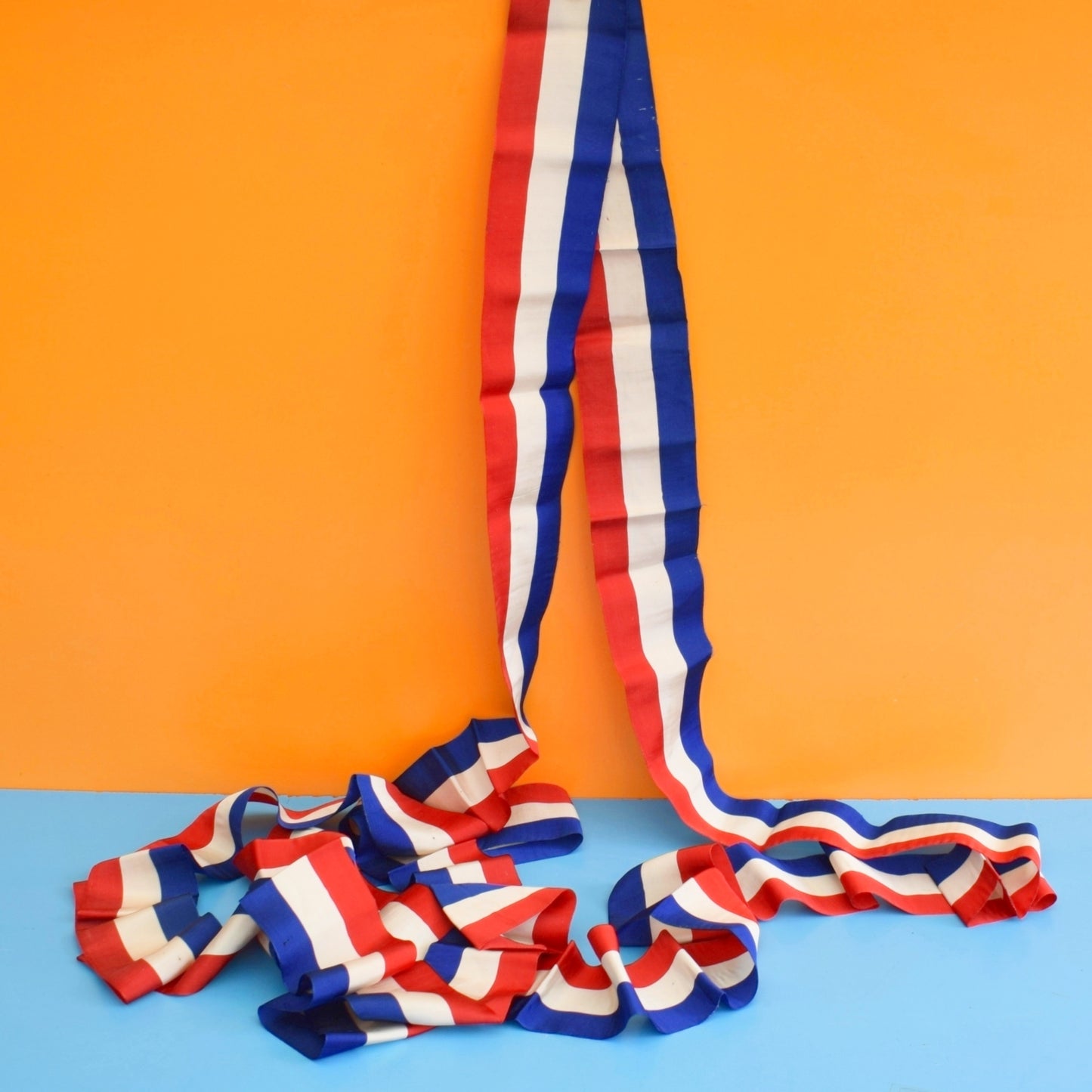 Vintage 1950s Patriotic Grosgrain Ribbon - Red, White & Blue Striped - 5m