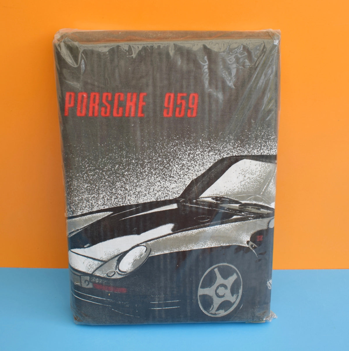 Vintage 1980s Single Duvet Set - Porsche 959 Car - Unused by Vintage