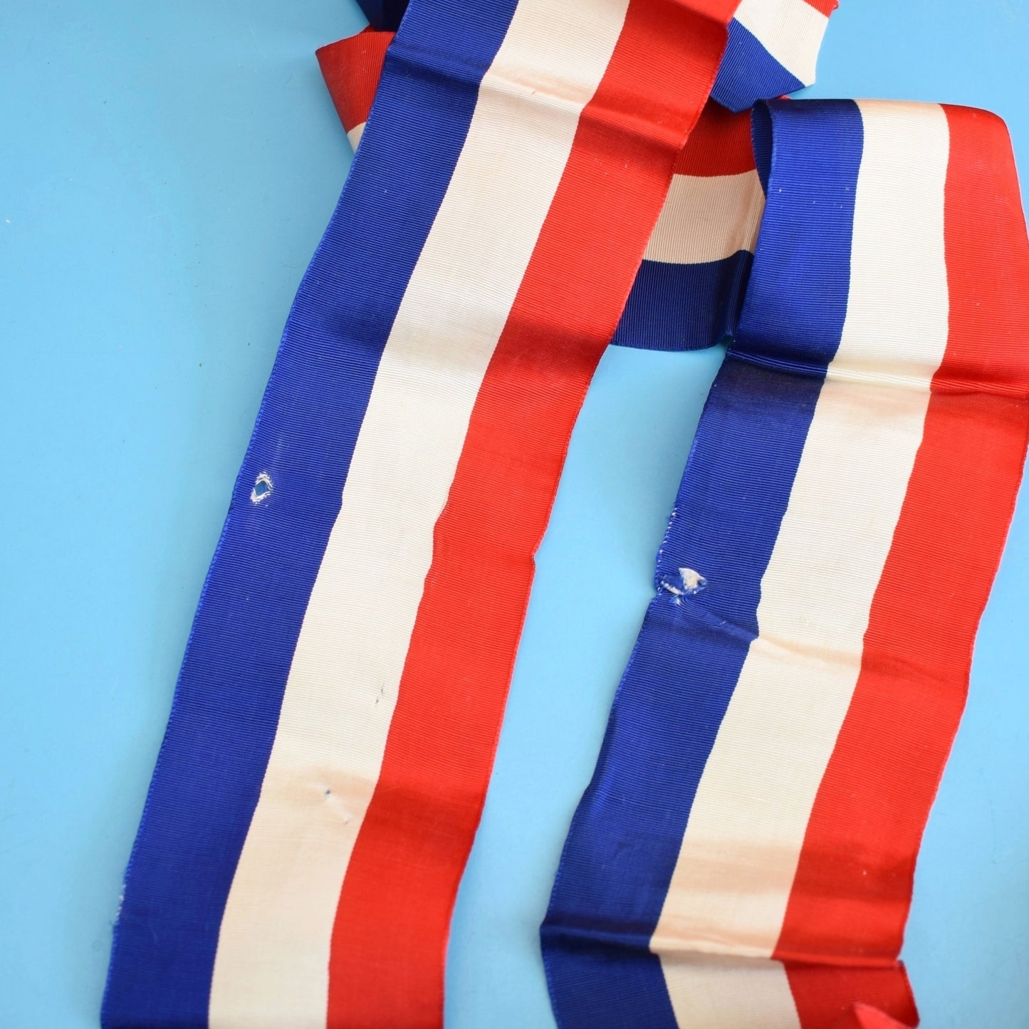 Vintage 1950s Patriotic Grosgrain Ribbon - Red, White & Blue Striped - 5m