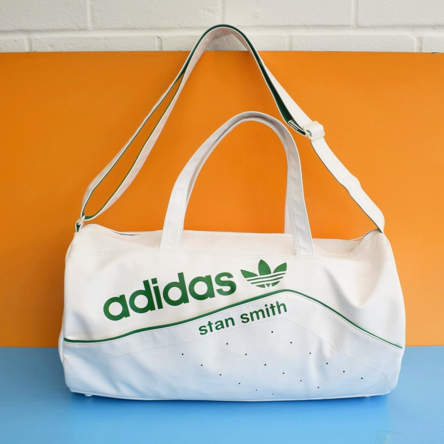 Vintage 2000s Rare Vinyl Sports Duffle Bag - Adidas - Stan Smith