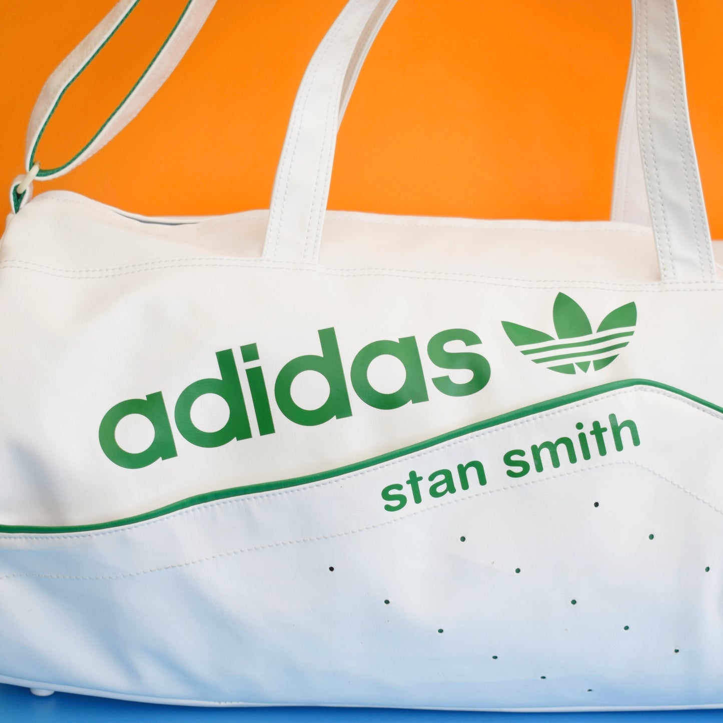 Vintage 2000s Rare Vinyl Sports Duffle Bag - Adidas - Stan Smith