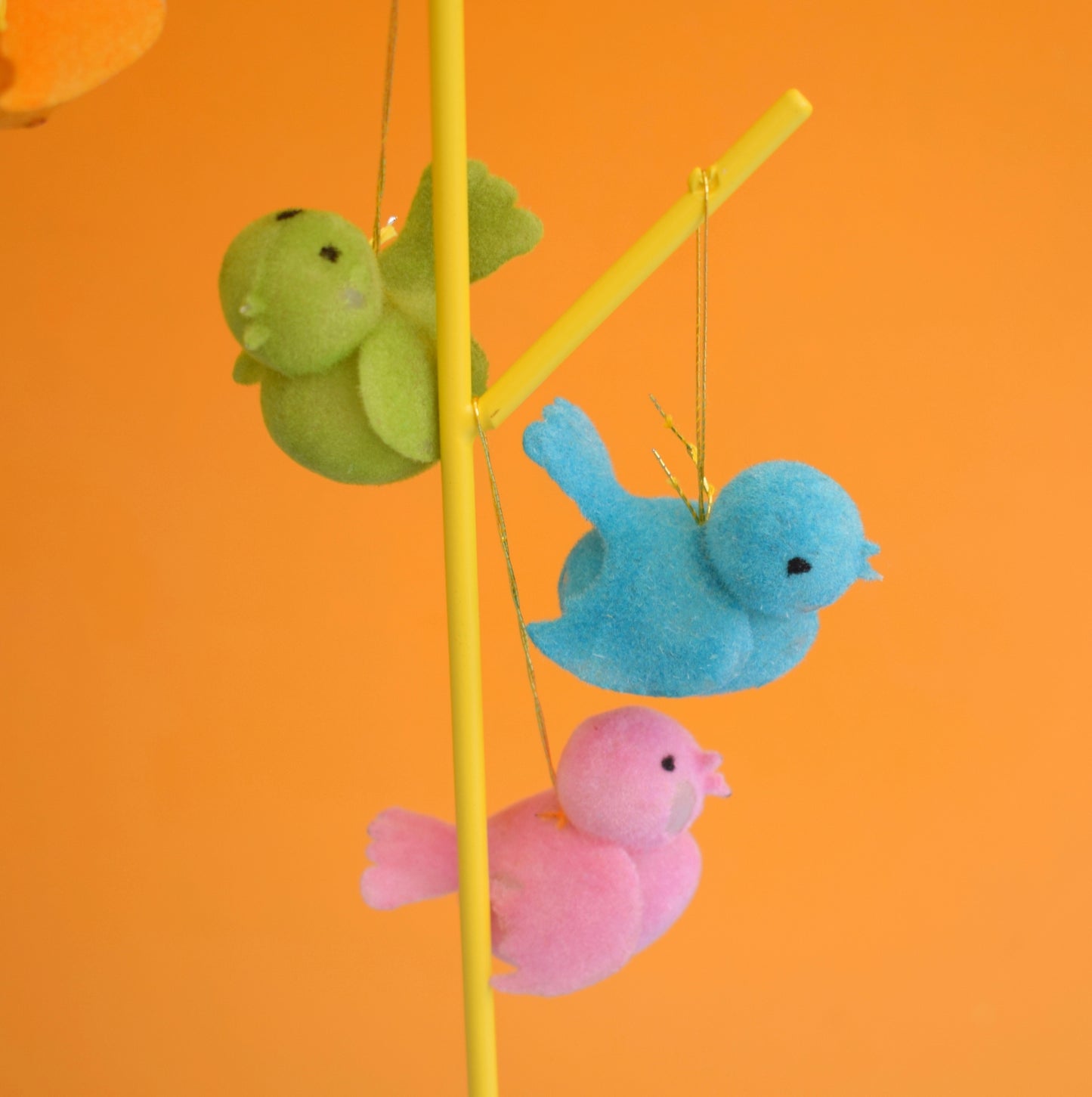 Vintage 1970s Flocked Bird Christmas Decs - Unused In Packets by Pineapple Retro