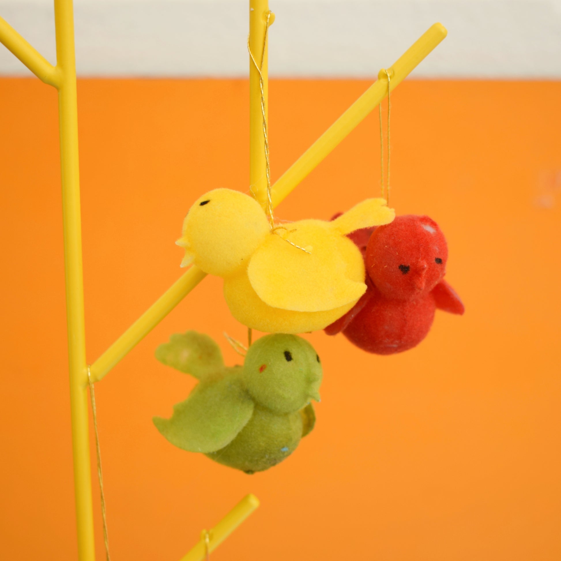 Vintage 1970s Flocked Bird Christmas Decs - Unused In Packets by Pineapple Retro
