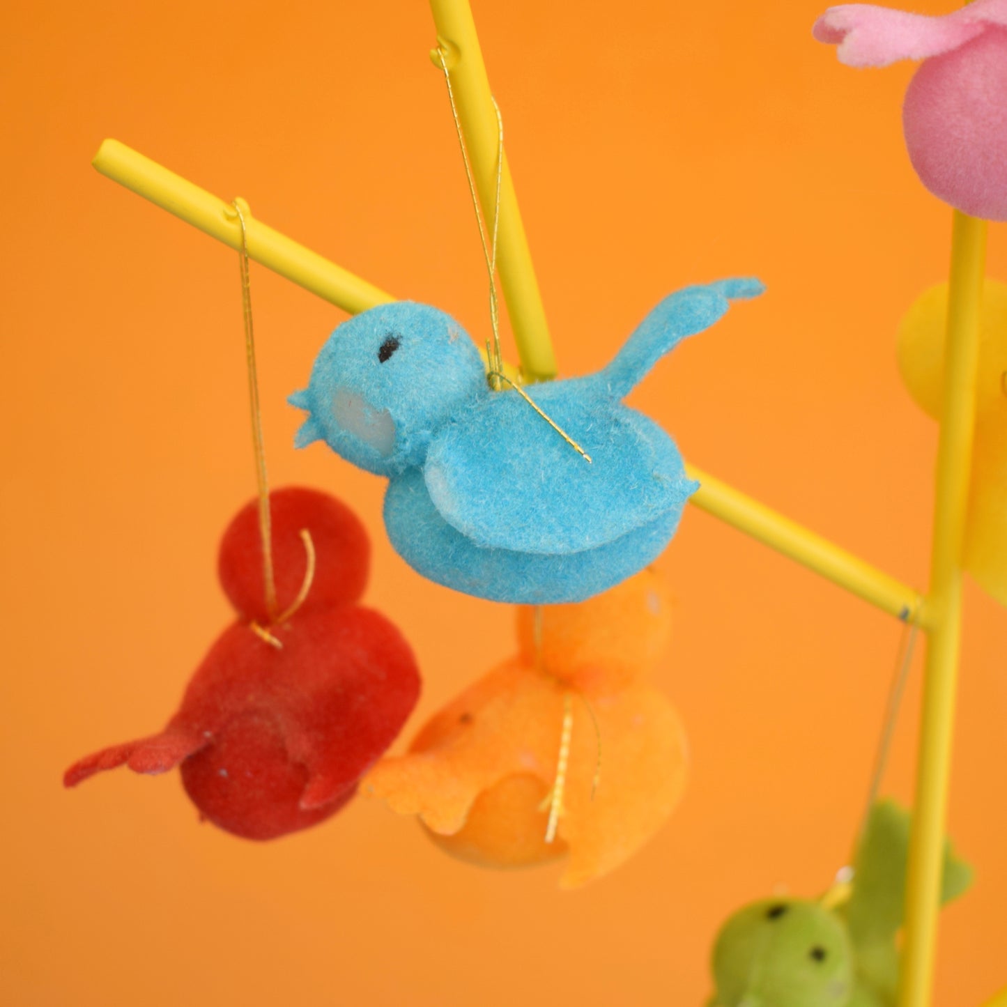 Vintage 1970s Flocked Bird Christmas Decs - Unused In Packets by Pineapple Retro