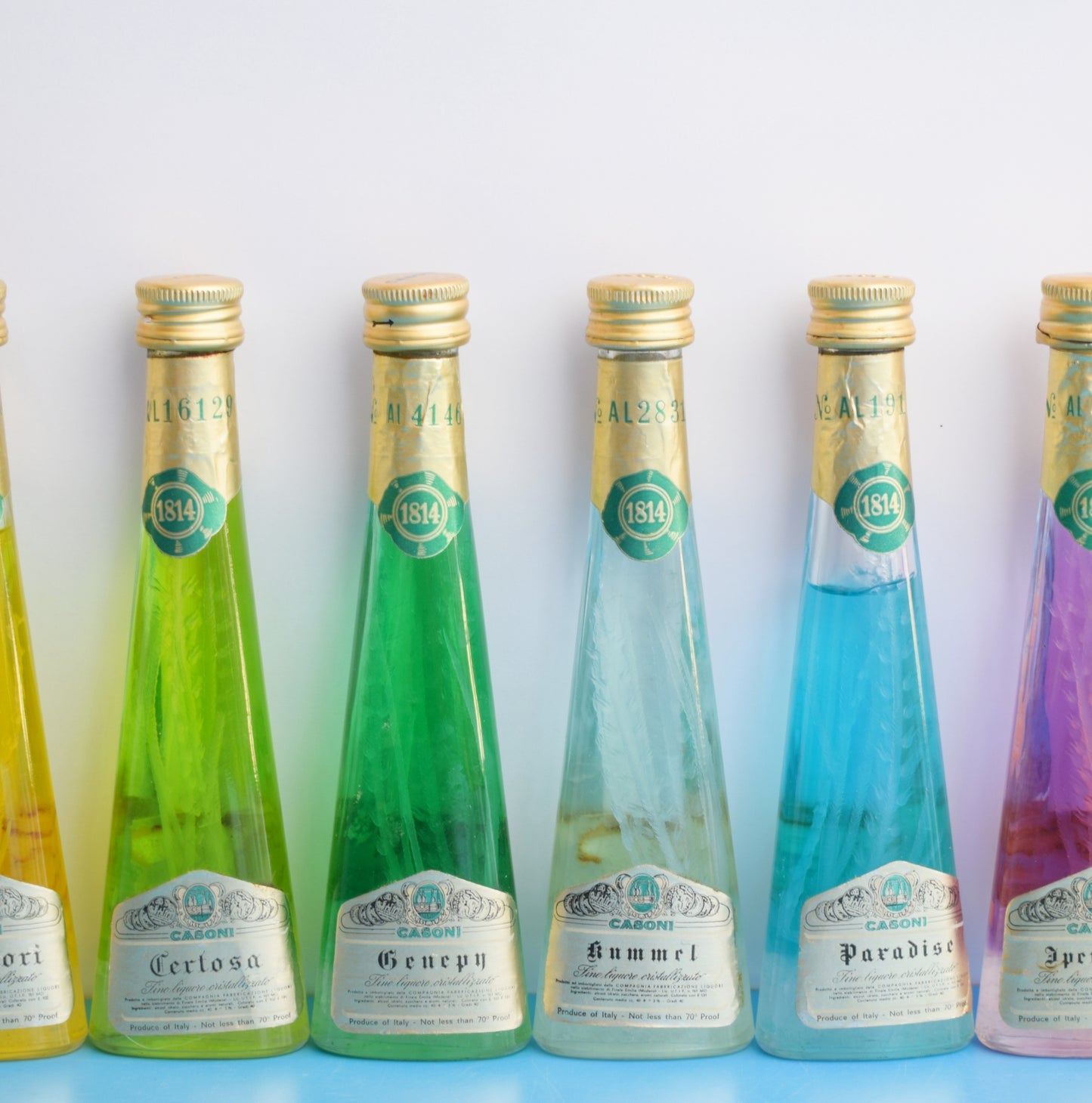 Vintage 1960s Bottle Miniatures - Rainbow Display