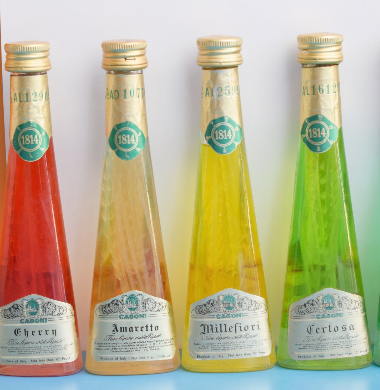 Vintage 1960s Bottle Miniatures - Rainbow Display