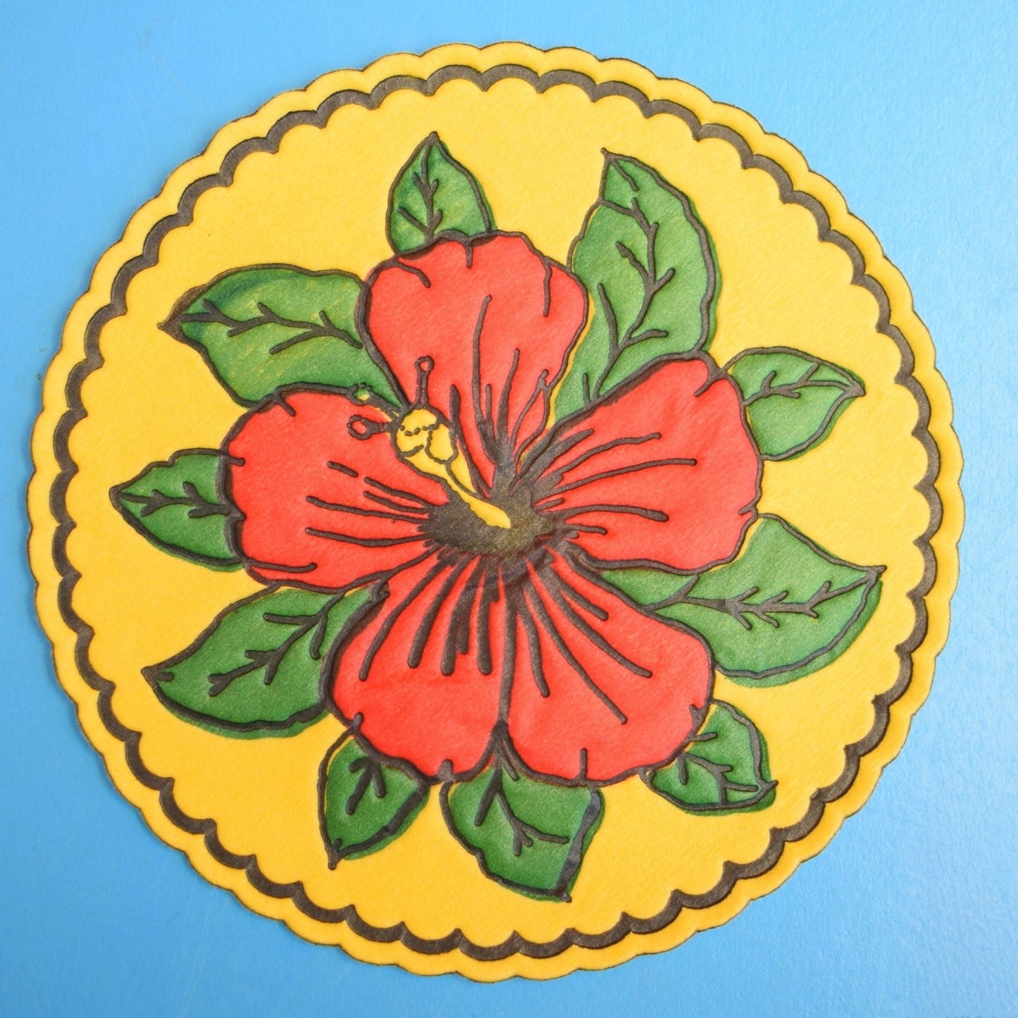 Vintage 1960s Kitsch Paper Coasters - Hibiscus Flower x20 by Vintage