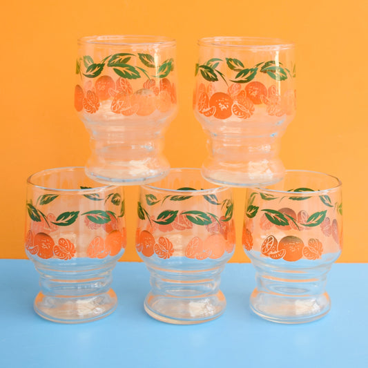 Vintage 1960s Small Orange Juice Glasses
