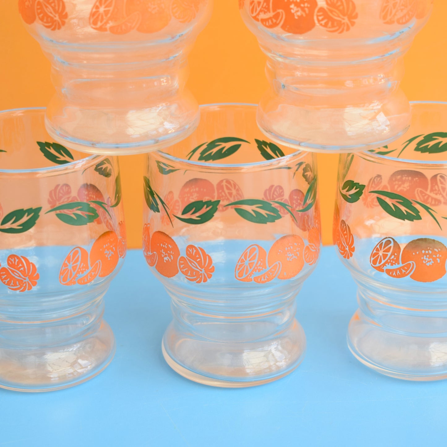 Vintage 1960s Small Orange Juice Glasses