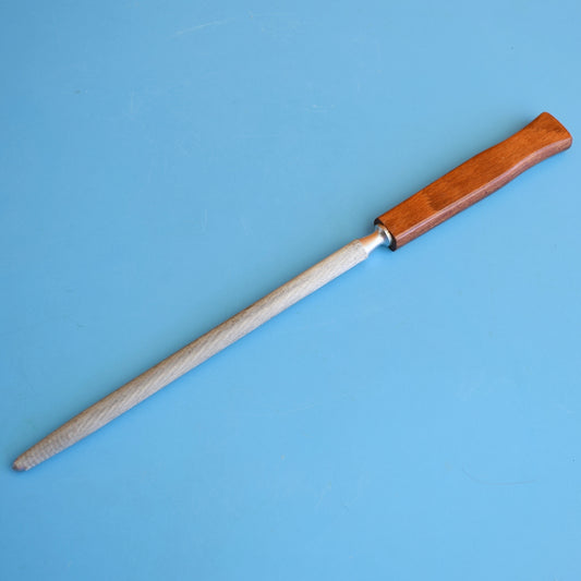 Vintage 1960s Carving Set - Knife Sharpener - Teak Handled - Glosswood
