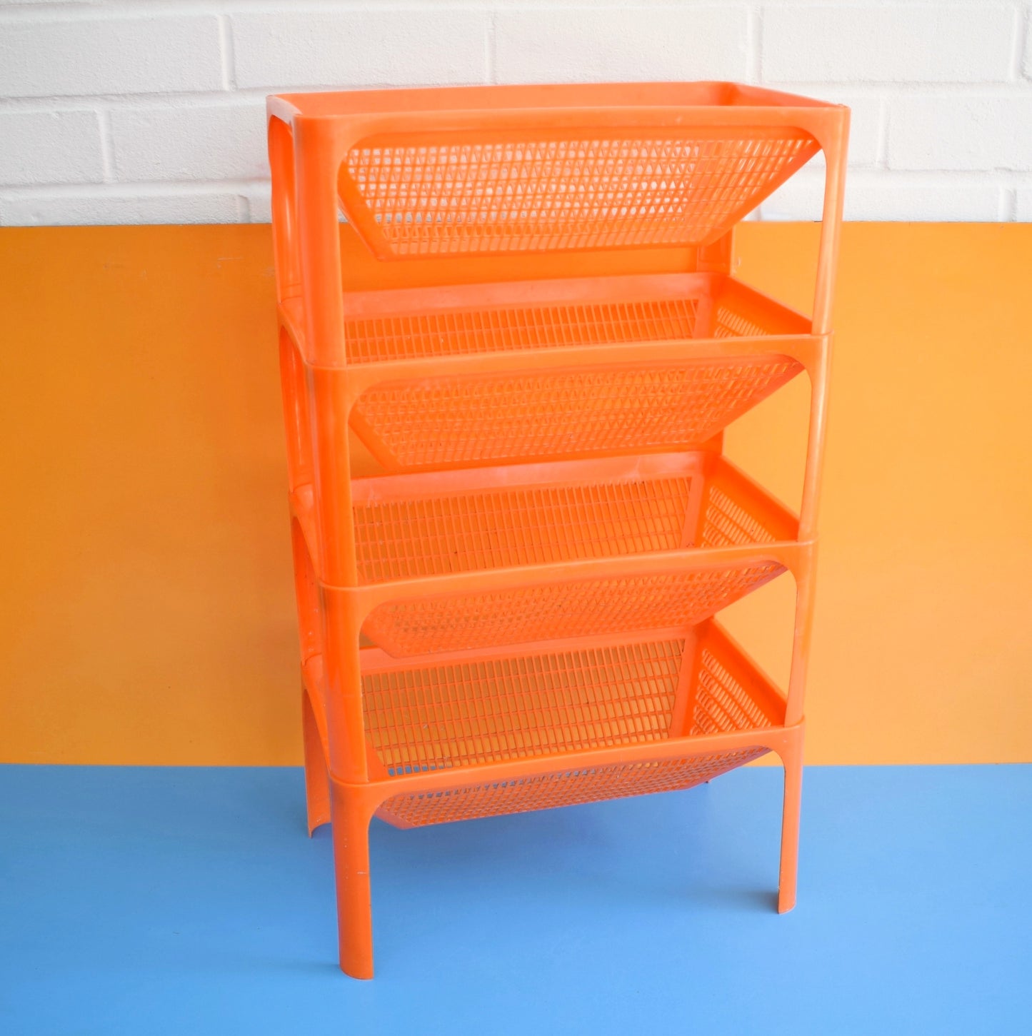 Vintage 1970s Plastic Storage / Vegetable Rack - Laricol - Orange . by Vintage