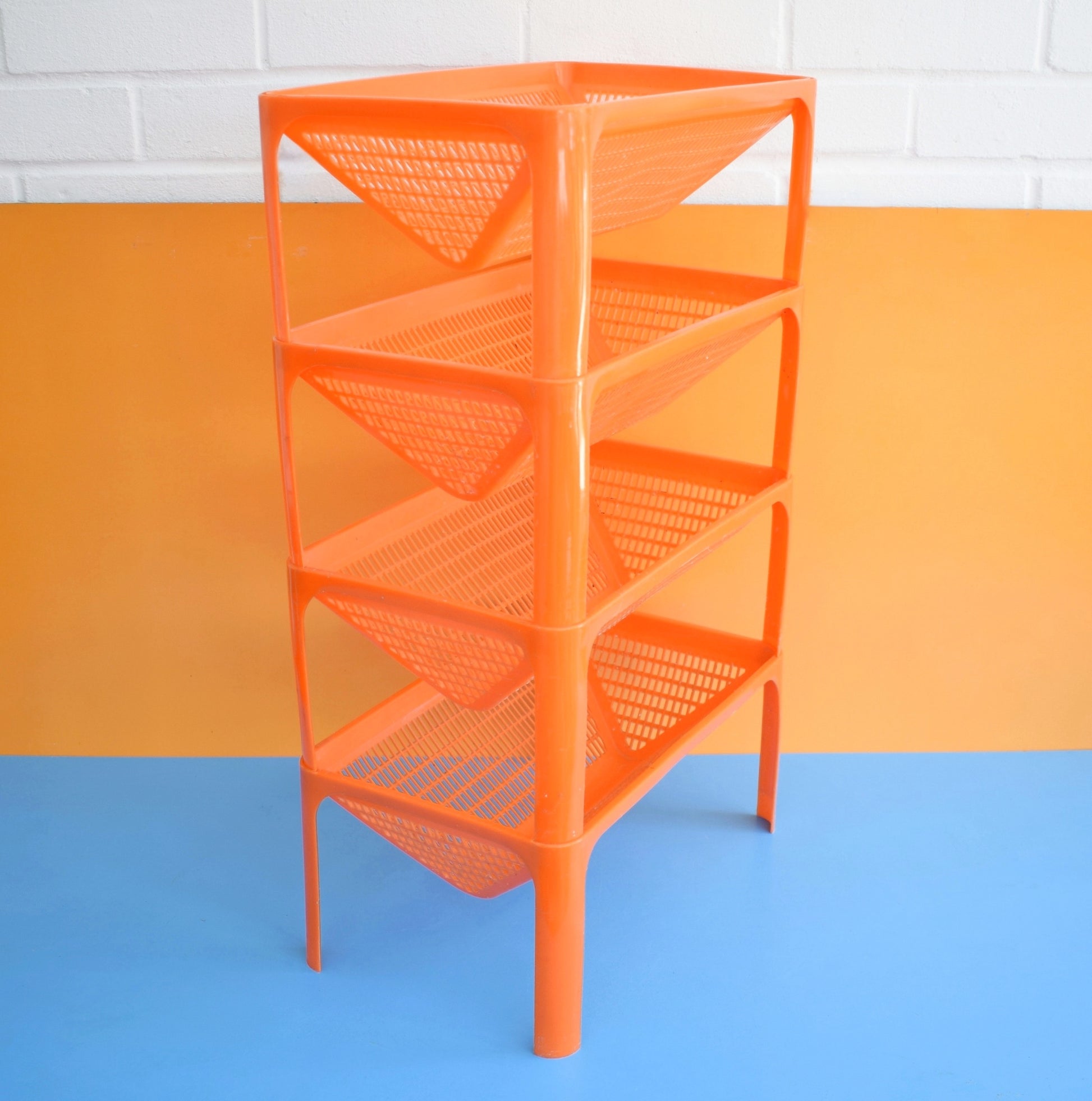 Vintage 1970s Plastic Storage / Vegetable Rack - Laricol - Orange . by Vintage