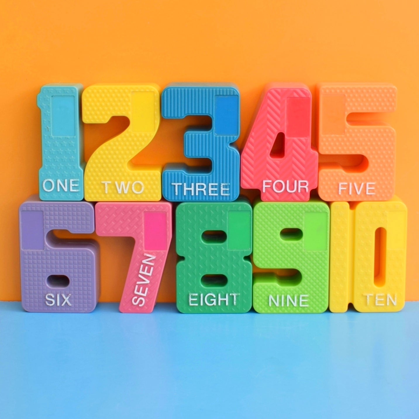 Vintage 1990s Tyco Plastic Numbers - Great Font