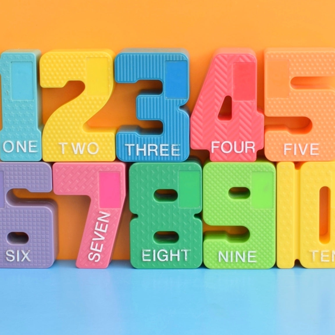 Vintage 1990s Tyco Plastic Numbers - Great Font