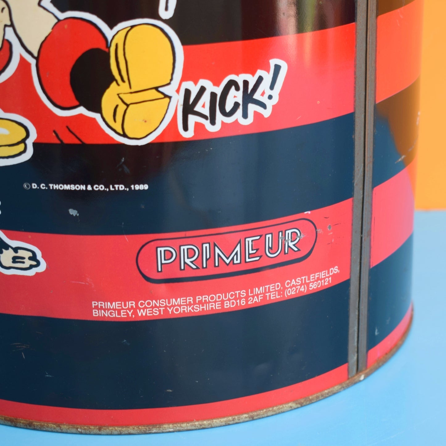 Vintage 1980s Large Metal Bin / Umbrella Stand - Dennis The Menace