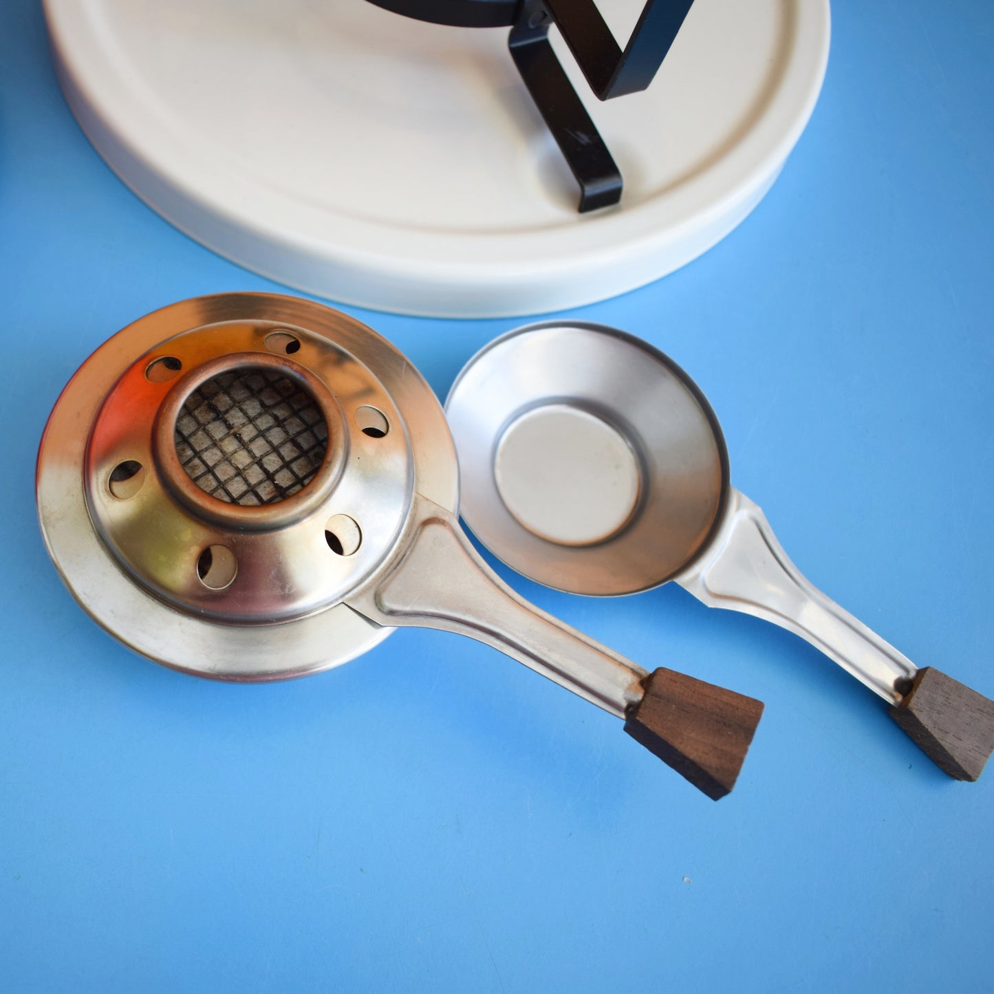 Vintage 1970s Fondue Set - Brabantia Diane - Orange by Vintage