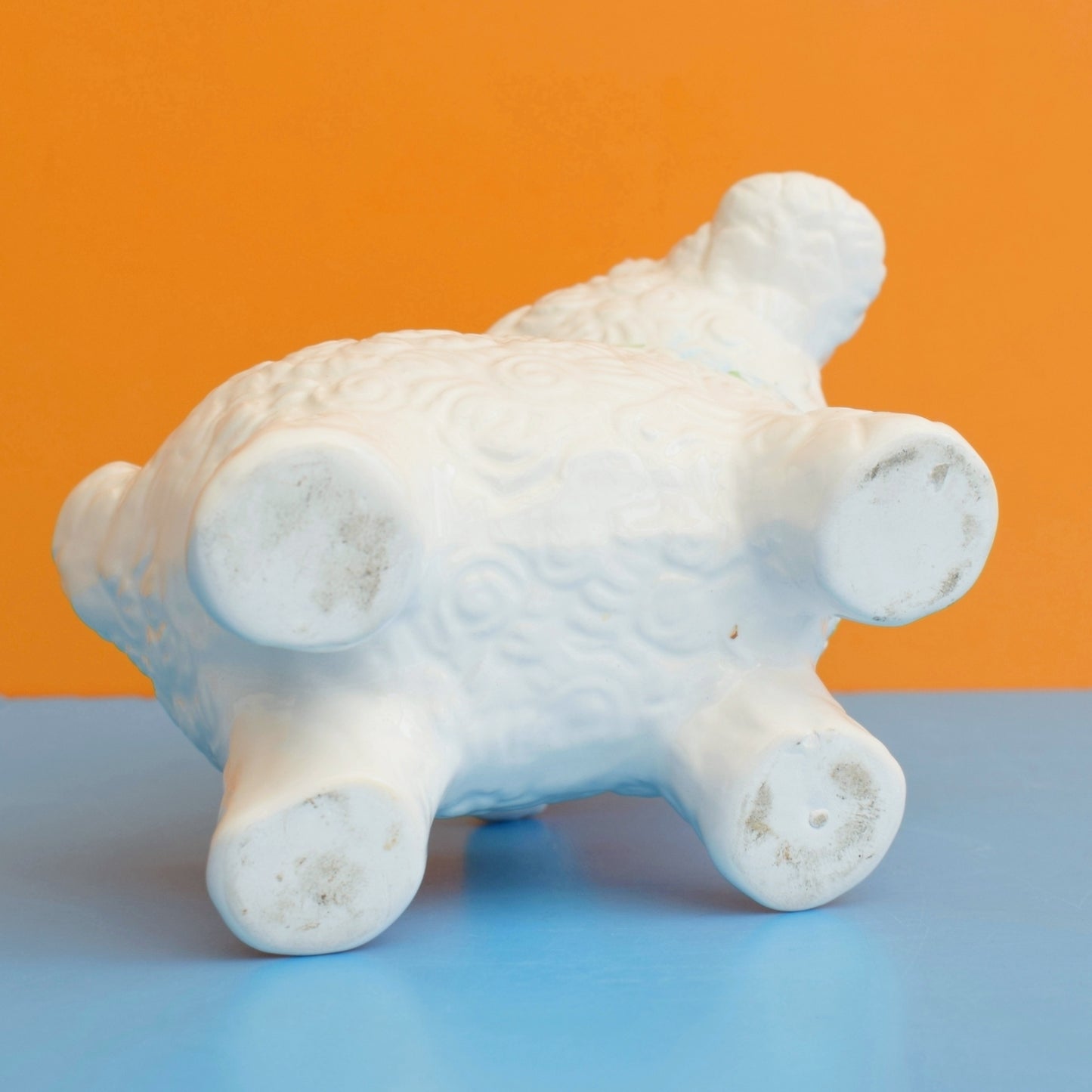 Vintage 1960s Lamb Planter Kitsch - Cute Bows