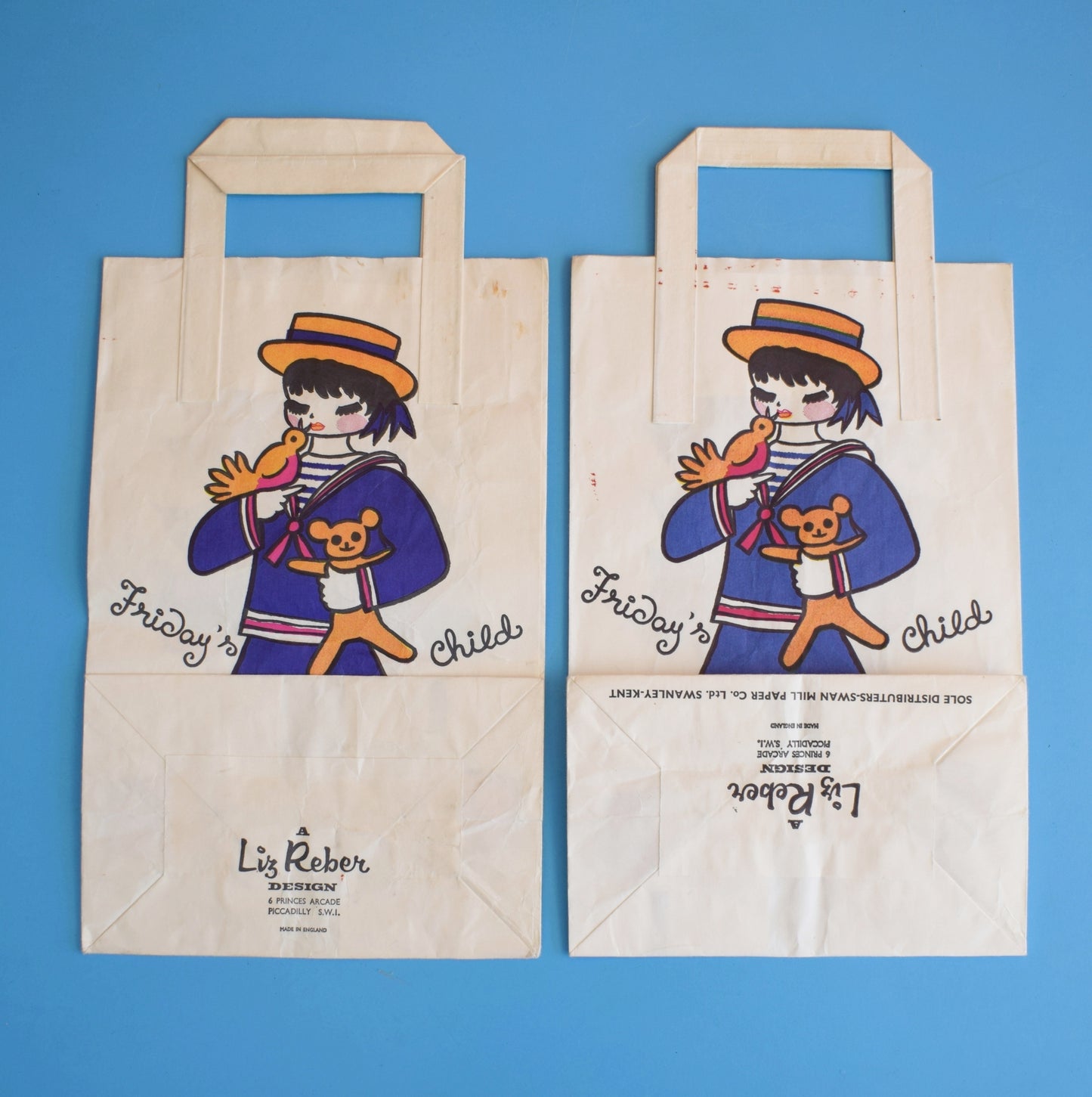Vintage 1970s Paper Bags - by Liz Reber - Days Of The Week by Eric's Cards