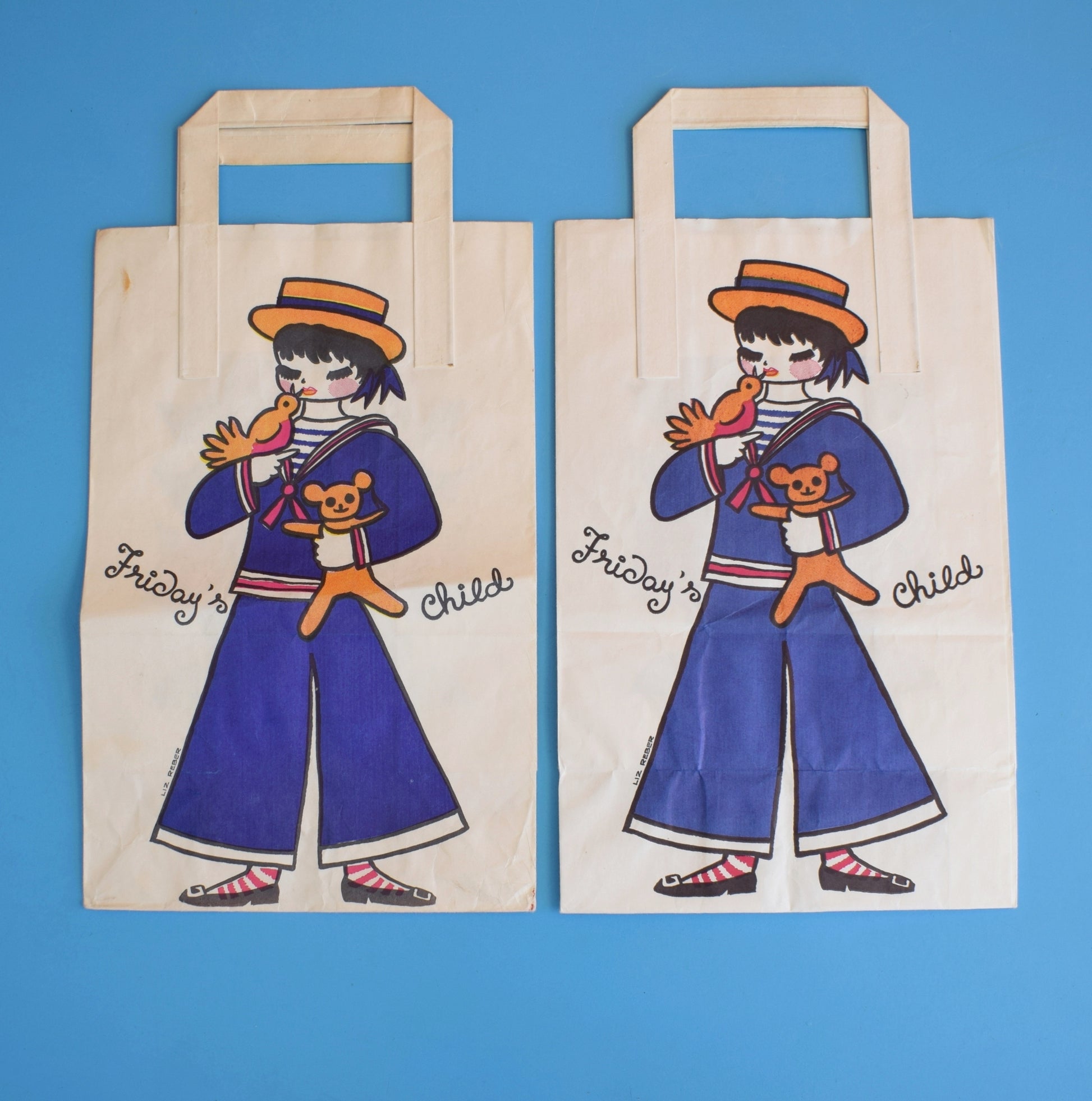 Vintage 1970s Paper Bags - by Liz Reber - Days Of The Week by Eric's Cards