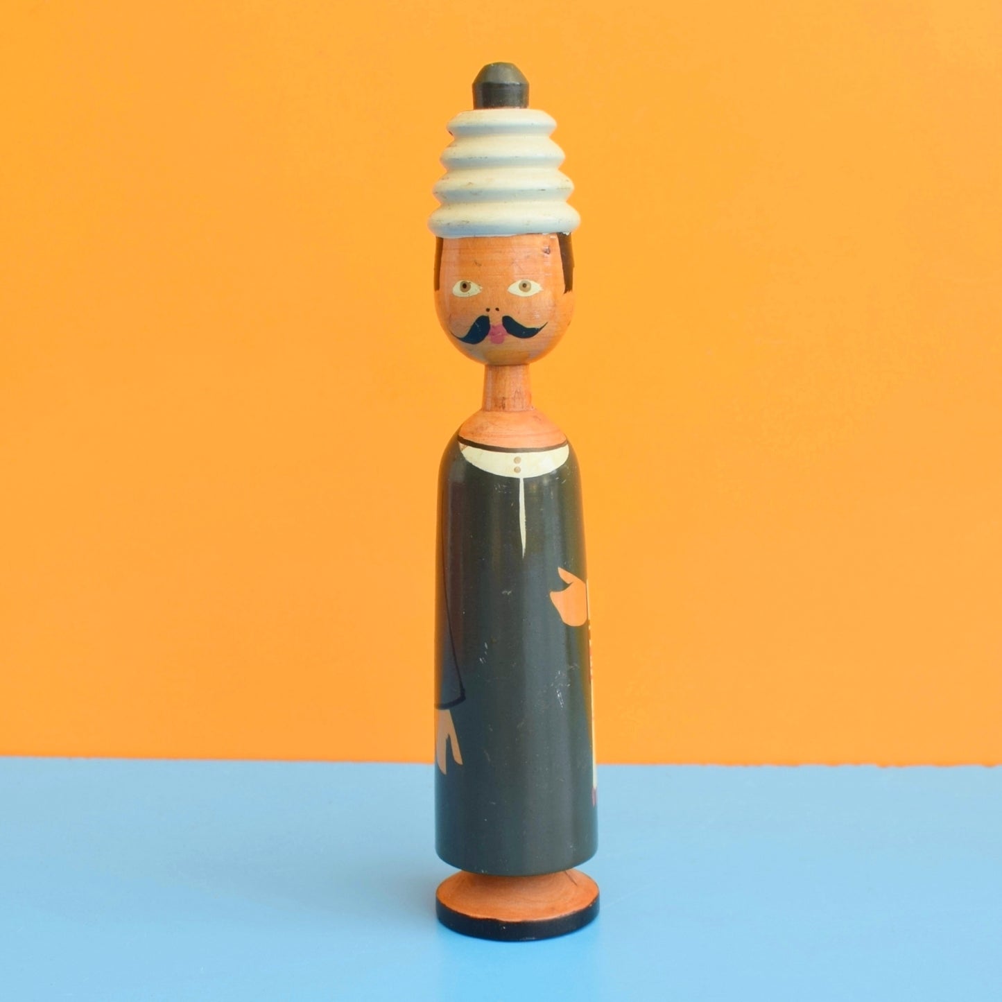 Vintage 1960s Wooden Peg Dolls - Egyptian