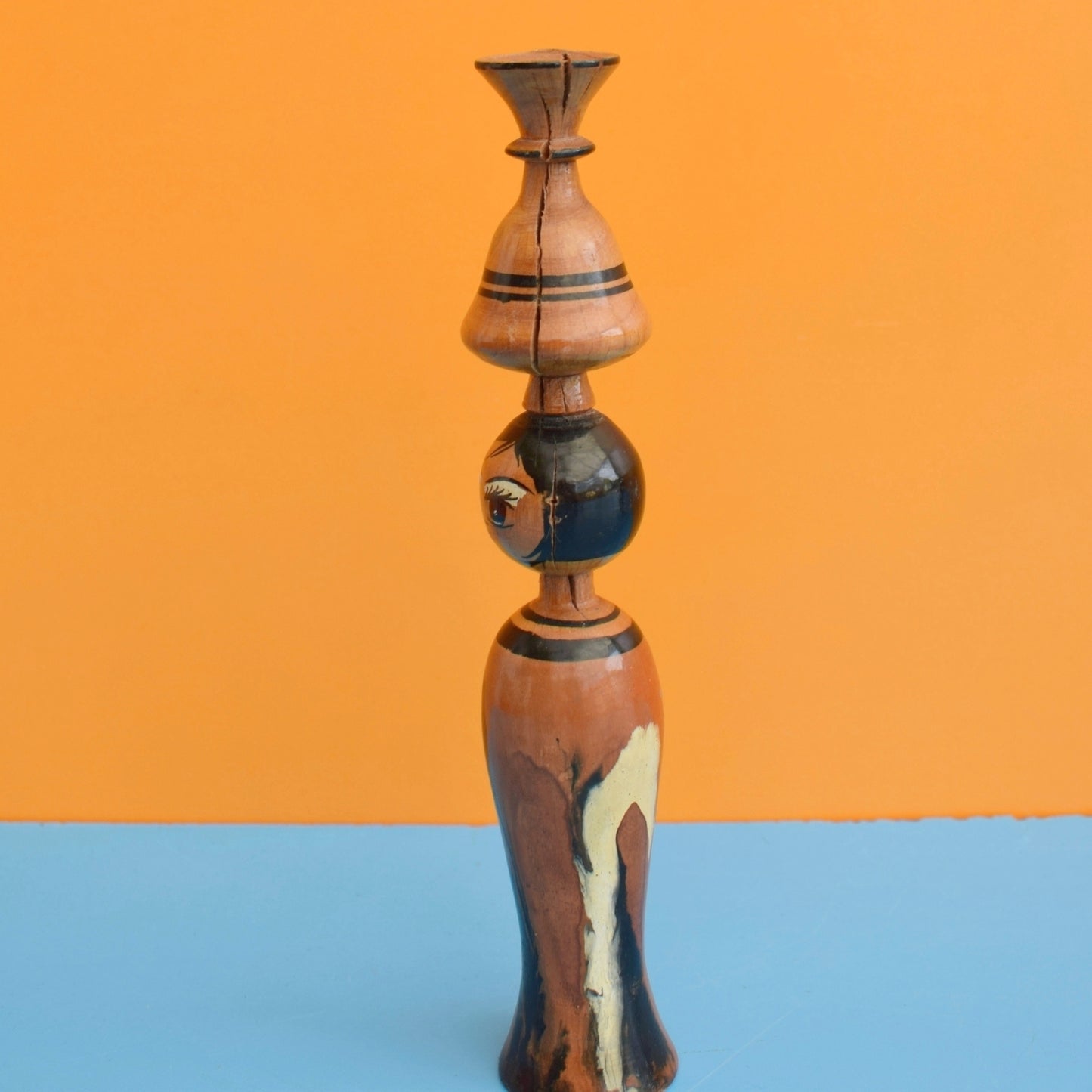 Vintage 1960s Wooden Peg Dolls - Egyptian