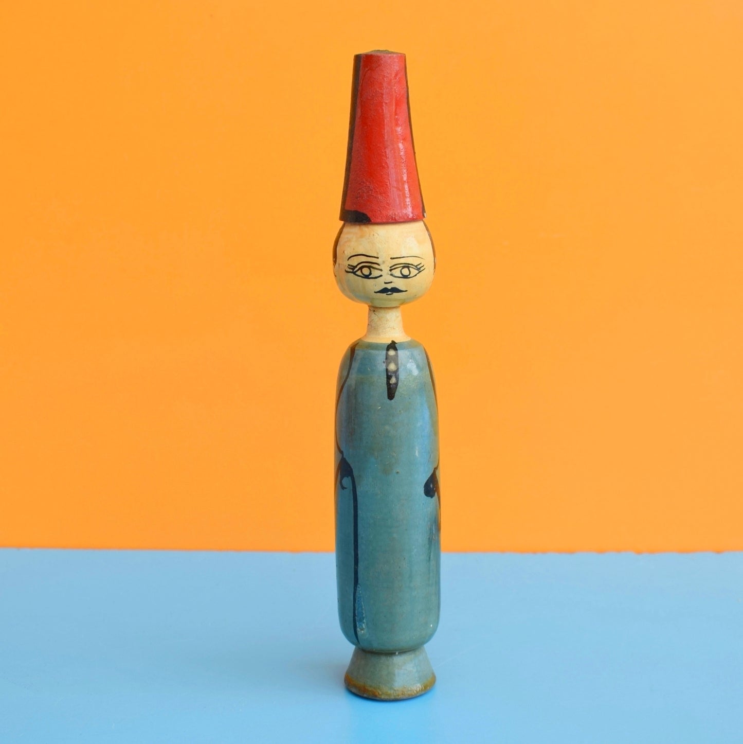 Vintage 1960s Wooden Peg Dolls - Egyptian