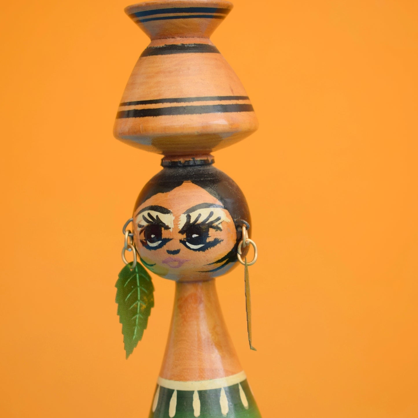 Vintage 1960s Wooden Peg Dolls - Egyptian