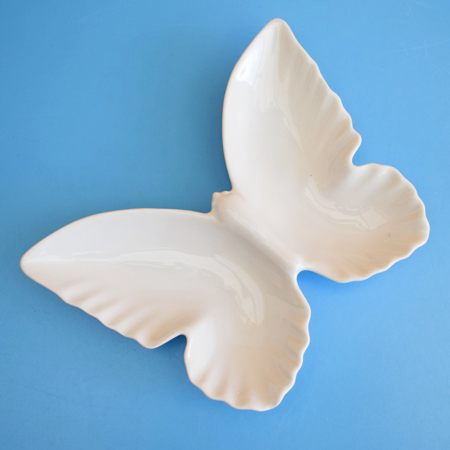 Vintage 1950s Ceramic Butterfly- White