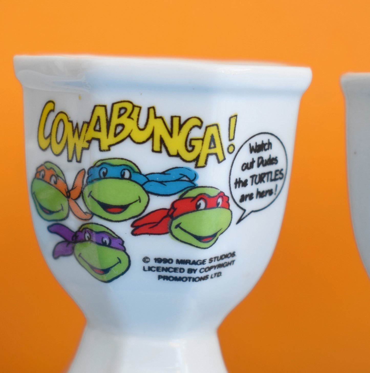 Vintage 1990s Egg Cups - Ninja Turtles, Mario, Spiderman Etc by Vintage